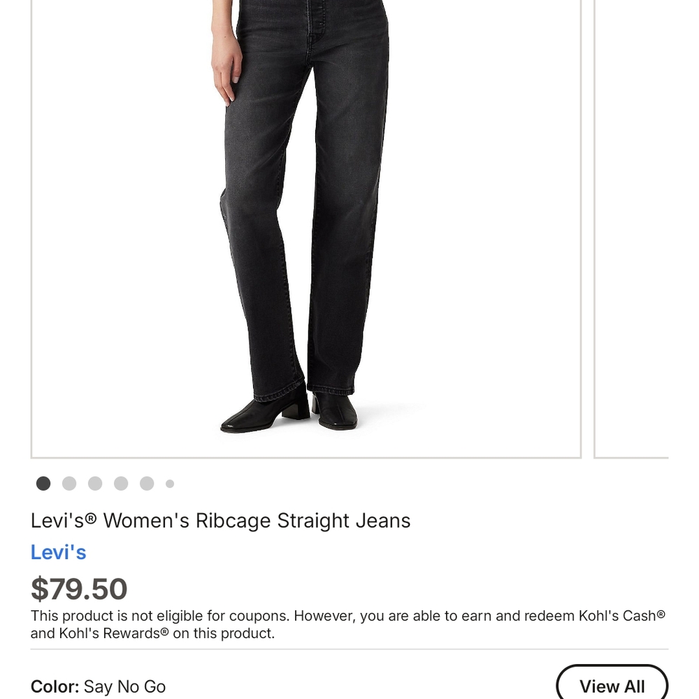 Levi's Women's Black Ribcage Straight Jeans Size 28/32